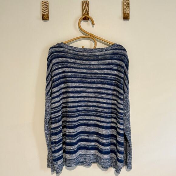 Eileen Fisher Scoop Neck Denim-Look Top/Lightweight Sweater - L - Picture 4 of 8